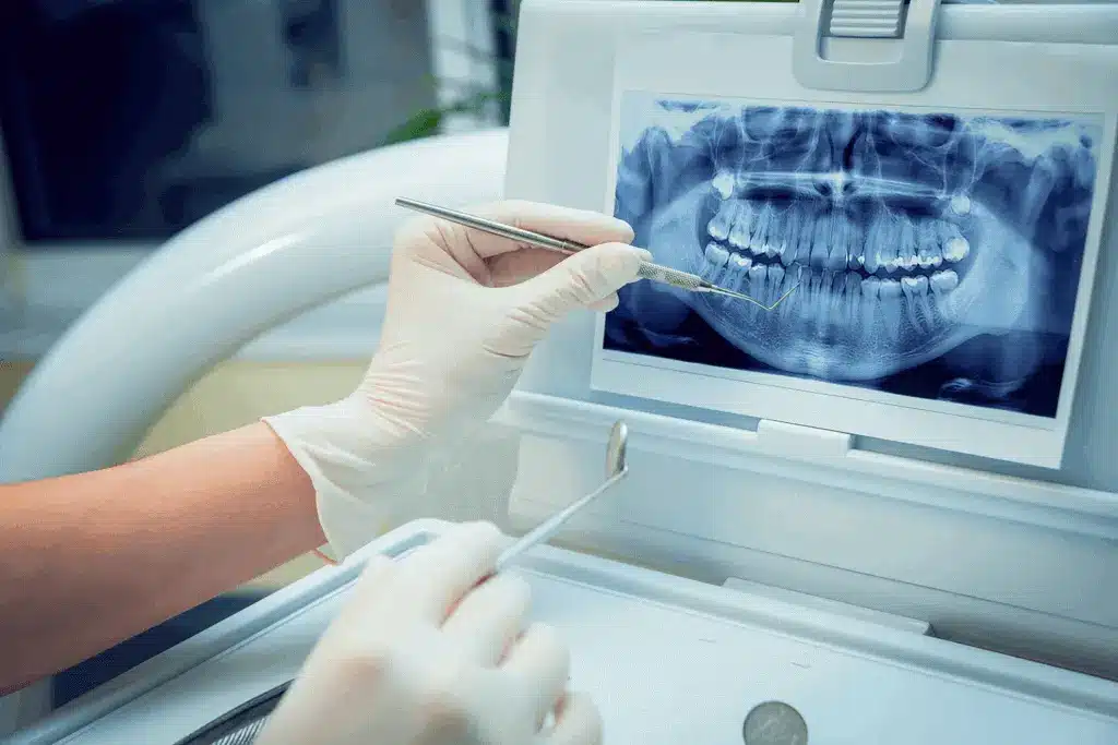 radiografie dentară panoramică utilizată pentru evaluarea danturii și structurilor osoase